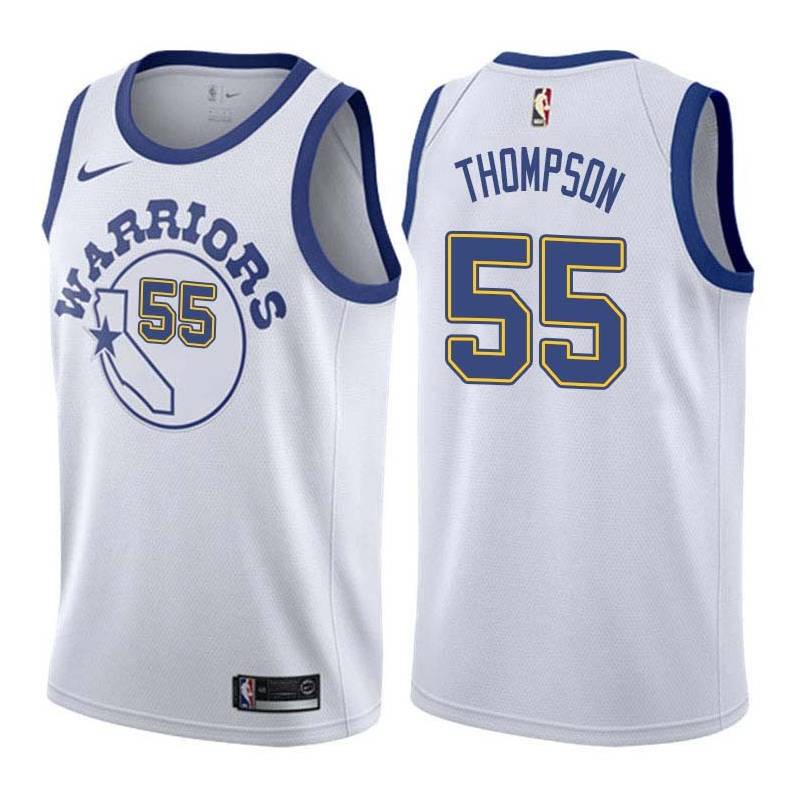 White_Throwback Billy Thompson Twill Basketball Jersey -Warriors #55 Thompson Twill Jerseys, FREE SHIPPING