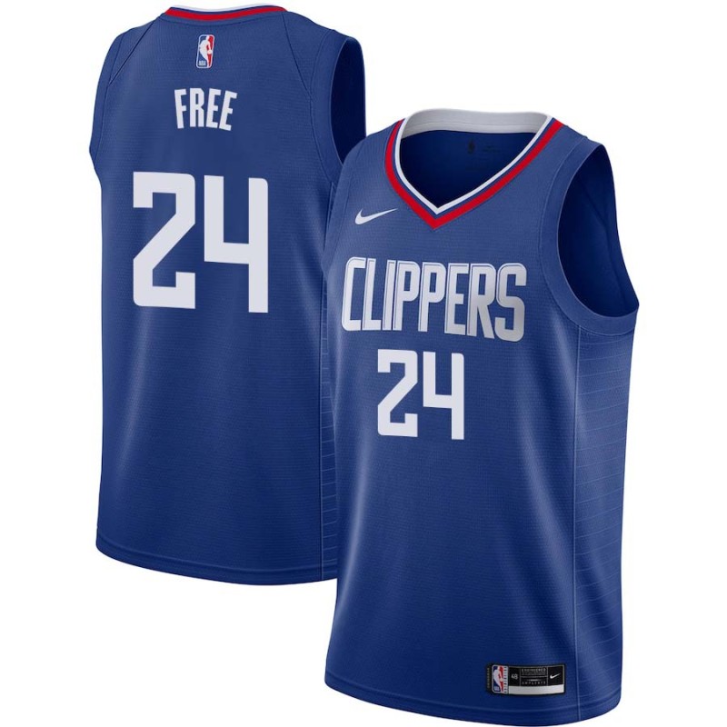 Blue World B. Free Twill Basketball Jersey -Clippers #24 Free Twill Jerseys, FREE SHIPPING