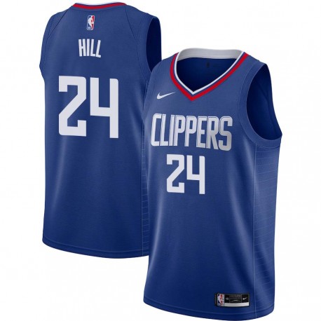 Blue Armond Hill Twill Basketball Jersey -Clippers #24 Hill Twill Jerseys, FREE SHIPPING