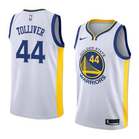 White2017 Anthony Tolliver Twill Basketball Jersey -Warriors #44 Tolliver Twill Jerseys, FREE SHIPPING