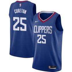 Blue Earl Cureton Twill Basketball Jersey -Clippers #25 Cureton Twill Jerseys, FREE SHIPPING