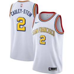 White Classic Willie Cauley-Stein Warriors #2 Twill Basketball Jersey FREE SHIPPING