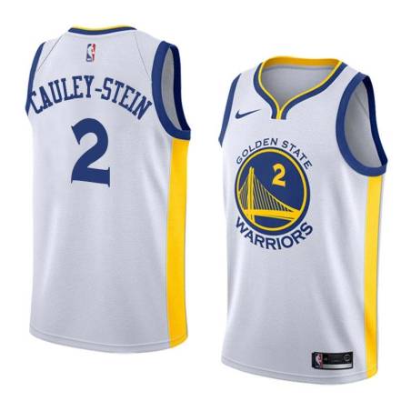 White2017 Willie Cauley-Stein Warriors #2 Twill Basketball Jersey FREE SHIPPING