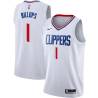 White Chauncey Billups Twill Basketball Jersey -Clippers #1 Billups Twill Jerseys, FREE SHIPPING