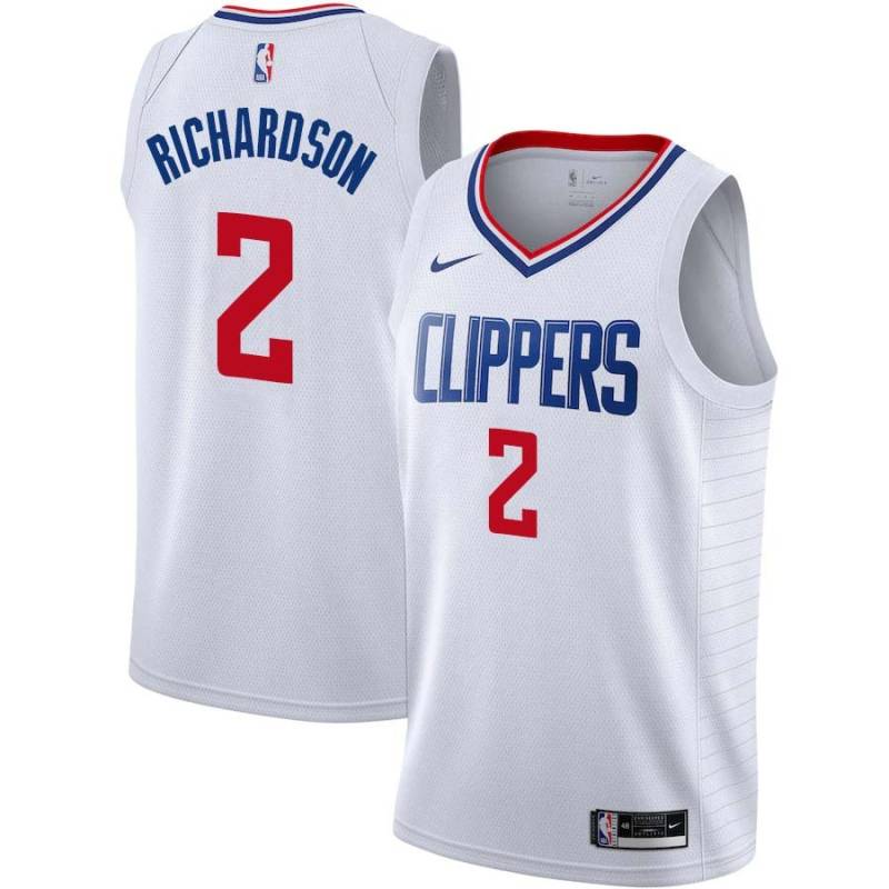 White Pooh Richardson Twill Basketball Jersey -Clippers #2 Richardson Twill Jerseys, FREE SHIPPING