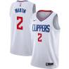 White Kenyon Martin Twill Basketball Jersey -Clippers #2 Martin Twill Jerseys, FREE SHIPPING