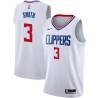 White Elmore Smith Twill Basketball Jersey -Clippers #3 Smith Twill Jerseys, FREE SHIPPING