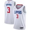 White Jay Edwards Twill Basketball Jersey -Clippers #3 Edwards Twill Jerseys, FREE SHIPPING