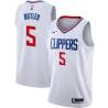 White Caron Butler Twill Basketball Jersey -Clippers #5 Butler Twill Jerseys, FREE SHIPPING