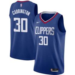 Blue Bob Carrington Twill Basketball Jersey -Clippers #30 Carrington Twill Jerseys, FREE SHIPPING