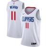 White Bob McAdoo Twill Basketball Jersey -Clippers #11 McAdoo Twill Jerseys, FREE SHIPPING