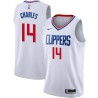 White Ken Charles Twill Basketball Jersey -Clippers #14 Charles Twill Jerseys, FREE SHIPPING