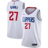 White Marvin Barnes Twill Basketball Jersey -Clippers #27 Barnes Twill Jerseys, FREE SHIPPING