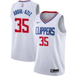 White Zaid Abdul-Aziz Twill Basketball Jersey -Clippers #35 Abdul-Aziz Twill Jerseys, FREE SHIPPING