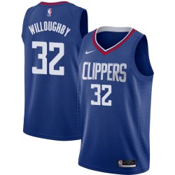 Blue Bill Willoughby Twill Basketball Jersey -Clippers #32 Willoughby Twill Jerseys, FREE SHIPPING