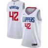 White Mike Woodson Twill Basketball Jersey -Clippers #42 Woodson Twill Jerseys, FREE SHIPPING