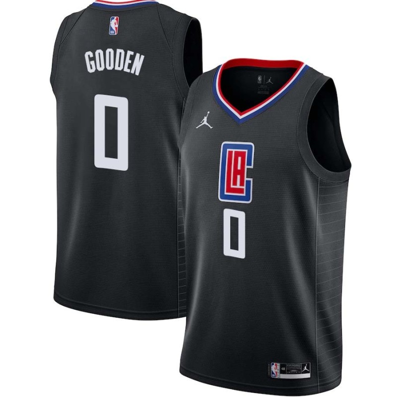 Black Drew Gooden Twill Basketball Jersey -Clippers #0 Gooden Twill Jerseys, FREE SHIPPING