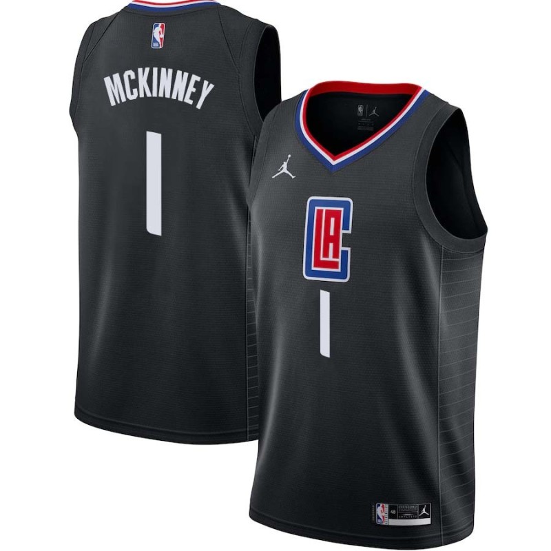 Black Billy McKinney Twill Basketball Jersey -Clippers #1 McKinney Twill Jerseys, FREE SHIPPING