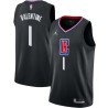 Black Darnell Valentine Twill Basketball Jersey -Clippers #1 Valentine Twill Jerseys, FREE SHIPPING