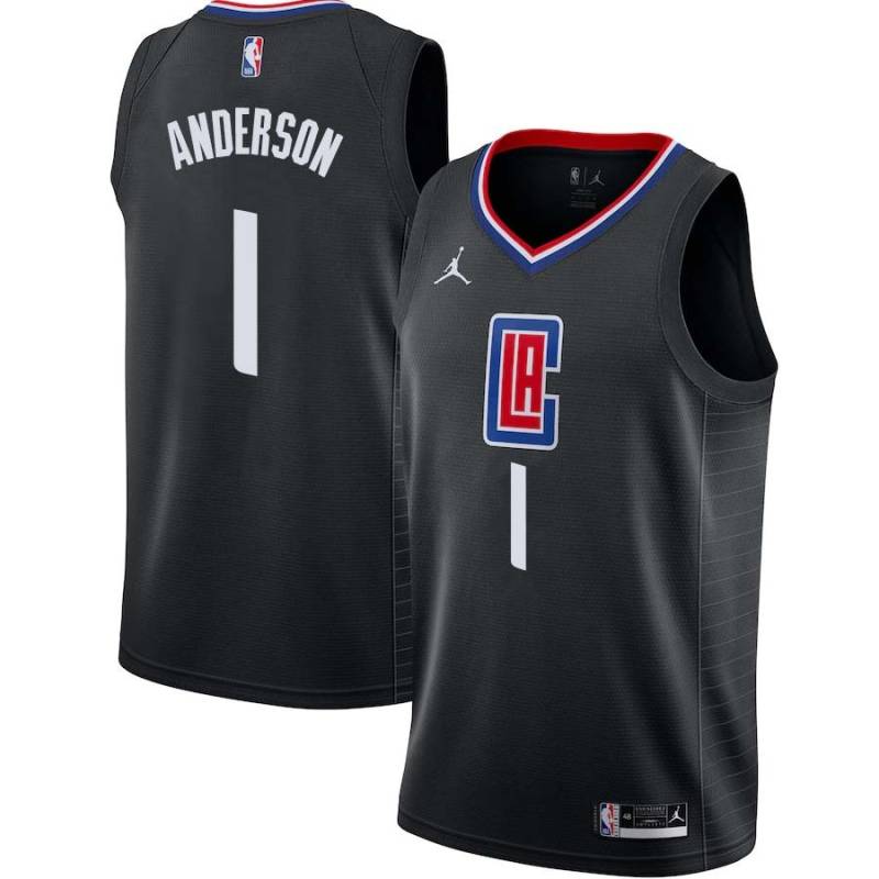 Black Derek Anderson Twill Basketball Jersey -Clippers #1 Anderson Twill Jerseys, FREE SHIPPING