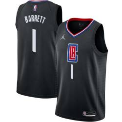 Black Andre Barrett Twill Basketball Jersey -Clippers #1 Barrett Twill Jerseys, FREE SHIPPING