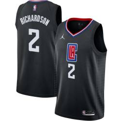 Black Pooh Richardson Twill Basketball Jersey -Clippers #2 Richardson Twill Jerseys, FREE SHIPPING