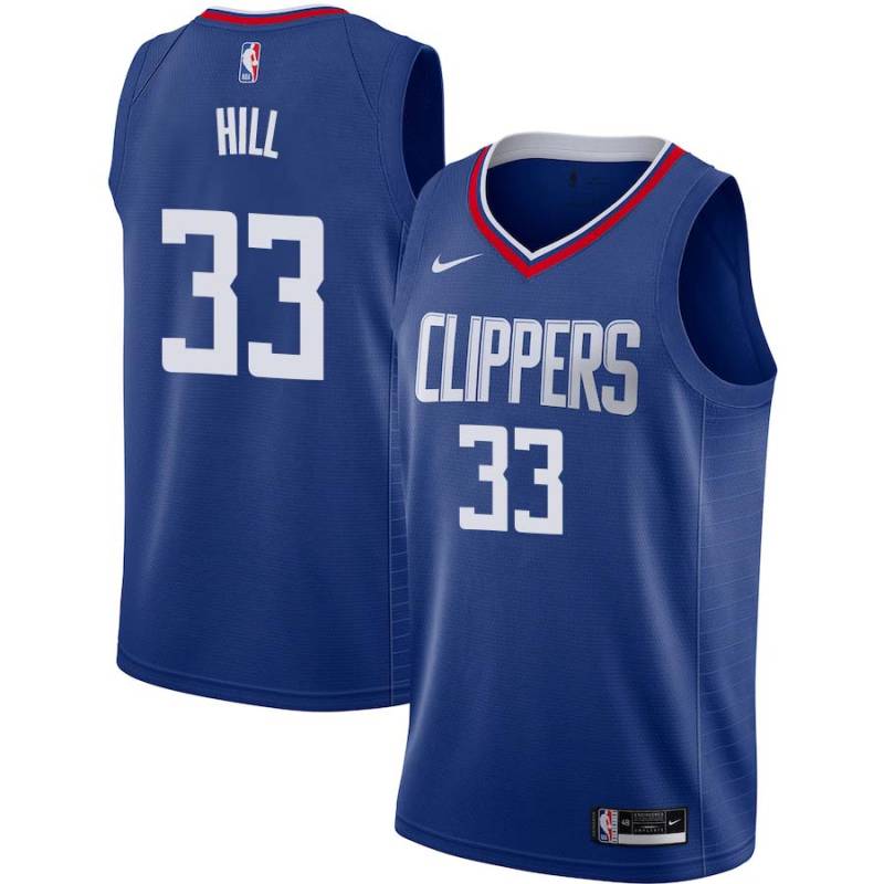 Blue Grant Hill Twill Basketball Jersey -Clippers #33 Hill Twill Jerseys, FREE SHIPPING