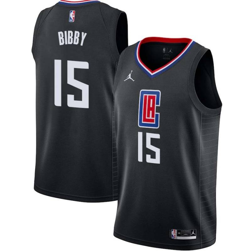 Black Henry Bibby Twill Basketball Jersey -Clippers #15 Bibby Twill Jerseys, FREE SHIPPING
