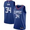 Blue Brian Cook Twill Basketball Jersey -Clippers #34 Cook Twill Jerseys, FREE SHIPPING