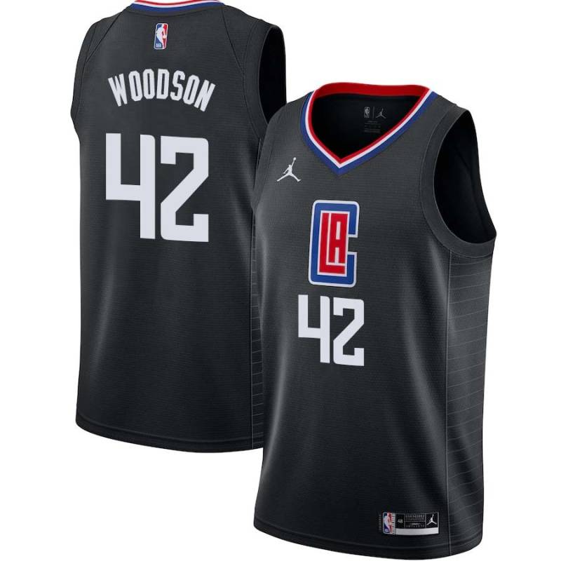 Black Mike Woodson Twill Basketball Jersey -Clippers #42 Woodson Twill Jerseys, FREE SHIPPING