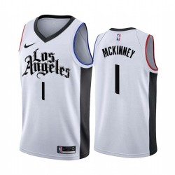 2019-20City Billy McKinney Twill Basketball Jersey -Clippers #1 McKinney Twill Jerseys, FREE SHIPPING