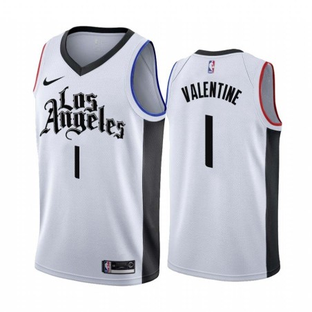 2019-20City Darnell Valentine Twill Basketball Jersey -Clippers #1 Valentine Twill Jerseys, FREE SHIPPING