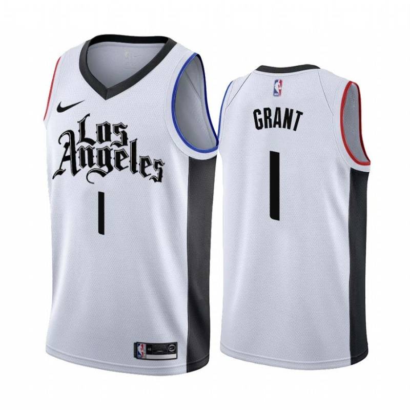 2019-20City Gary Grant Twill Basketball Jersey -Clippers #1 Grant Twill Jerseys, FREE SHIPPING