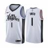 2019-20City Craig Smith Twill Basketball Jersey -Clippers #1 Smith Twill Jerseys, FREE SHIPPING