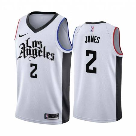 2019-20City Charles Jones Twill Basketball Jersey -Clippers #2 Jones Twill Jerseys, FREE SHIPPING