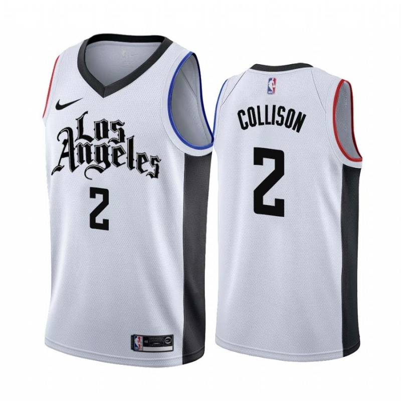 2019-20City Darren Collison Twill Basketball Jersey -Clippers #2 Collison Twill Jerseys, FREE SHIPPING