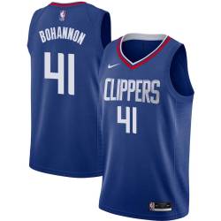 Blue Etdrick Bohannon Twill Basketball Jersey -Clippers #41 Bohannon Twill Jerseys, FREE SHIPPING
