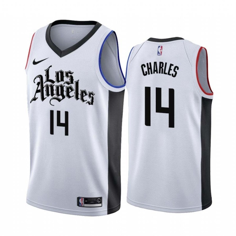 2019-20City Ken Charles Twill Basketball Jersey -Clippers #14 Charles Twill Jerseys, FREE SHIPPING