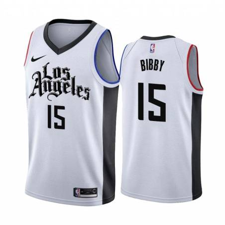 2019-20City Henry Bibby Twill Basketball Jersey -Clippers #15 Bibby Twill Jerseys, FREE SHIPPING
