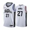 2019-20City Marvin Barnes Twill Basketball Jersey -Clippers #27 Barnes Twill Jerseys, FREE SHIPPING