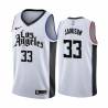 2019-20City Antawn Jamison Twill Basketball Jersey -Clippers #33 Jamison Twill Jerseys, FREE SHIPPING