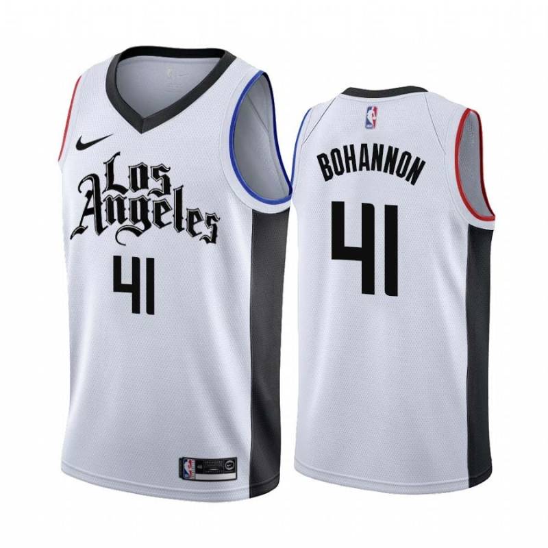 2019-20City Etdrick Bohannon Twill Basketball Jersey -Clippers #41 Bohannon Twill Jerseys, FREE SHIPPING