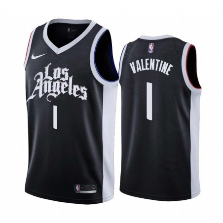 2020-21City Darnell Valentine Twill Basketball Jersey -Clippers #1 Valentine Twill Jerseys, FREE SHIPPING