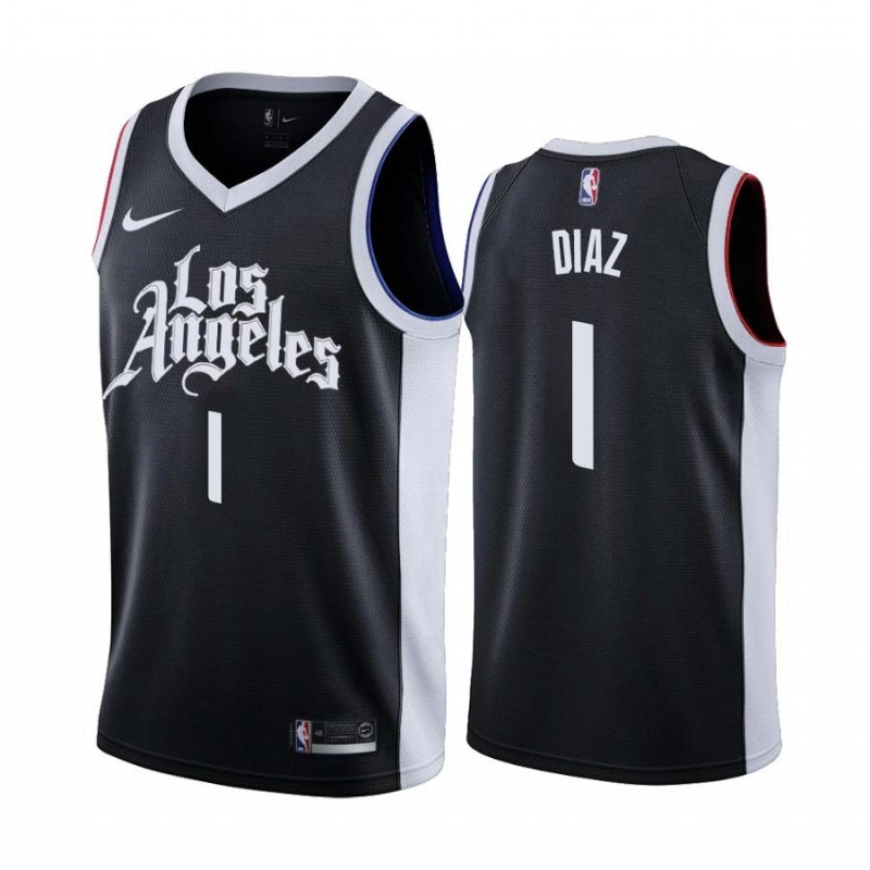 2020-21City Guillermo Diaz Twill Basketball Jersey -Clippers #1 Diaz Twill Jerseys, FREE SHIPPING