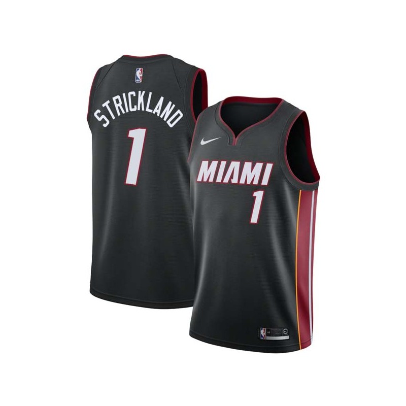Black Rod Strickland Twill Basketball Jersey -Heat #1 Strickland Twill Jerseys, FREE SHIPPING
