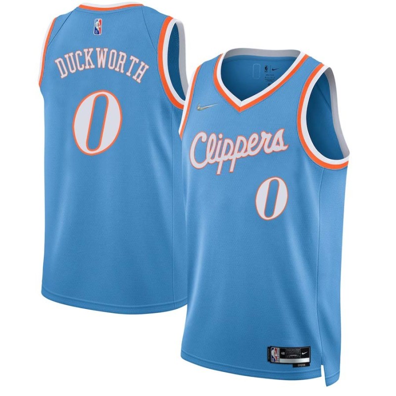 2021-22City Kevin Duckworth Twill Basketball Jersey -Clippers #00 Duckworth Twill Jerseys, FREE SHIPPING