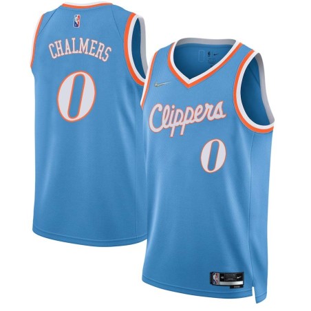 2021-22City Lionel Chalmers Twill Basketball Jersey -Clippers #0 Chalmers Twill Jerseys, FREE SHIPPING