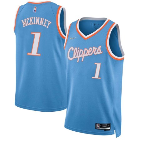 2021-22City Billy McKinney Twill Basketball Jersey -Clippers #1 McKinney Twill Jerseys, FREE SHIPPING