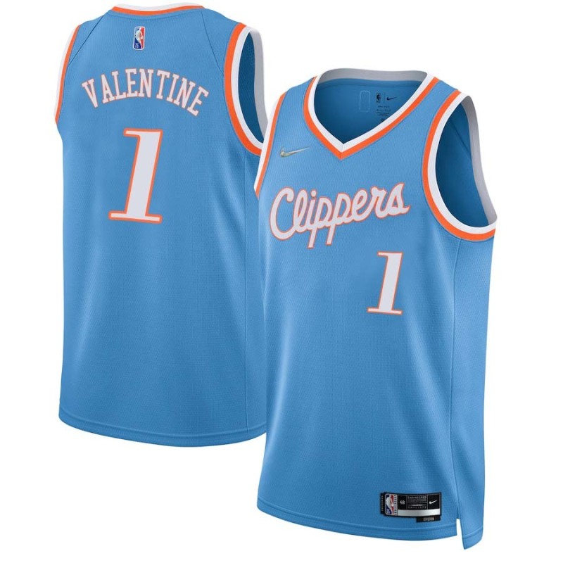 2021-22City Darnell Valentine Twill Basketball Jersey -Clippers #1 Valentine Twill Jerseys, FREE SHIPPING