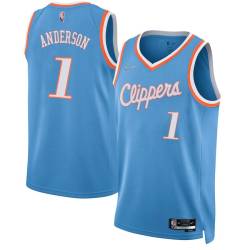 2021-22City Derek Anderson Twill Basketball Jersey -Clippers #1 Anderson Twill Jerseys, FREE SHIPPING